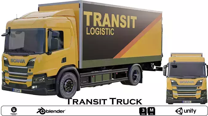 Transit Truck - Scania P360 for Logistics and Transportation Low-poly 3D model