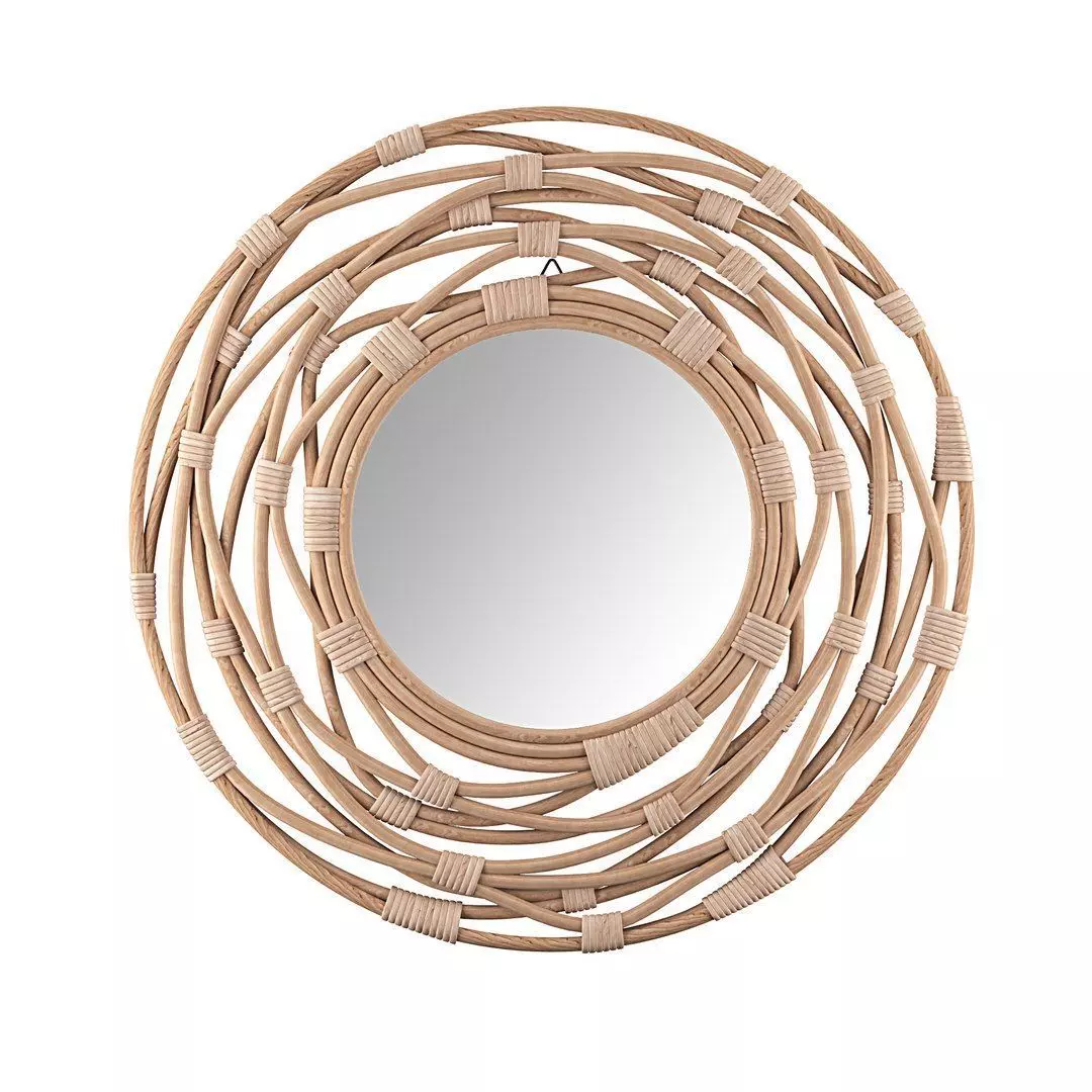 Wall Mirror Burgis Rattan Natural 3D model