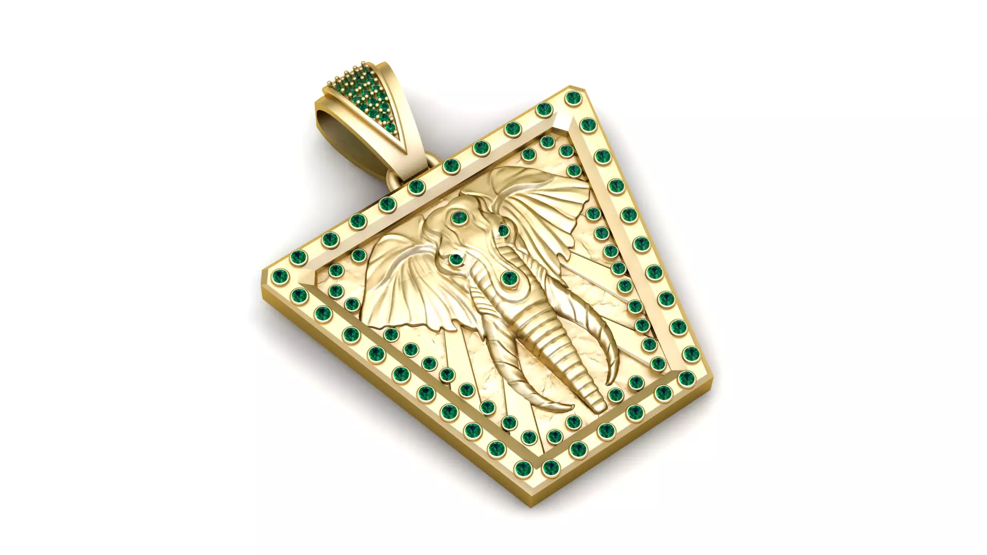 Gold Elephant Pendant 3D Printable Mode 3D print model
