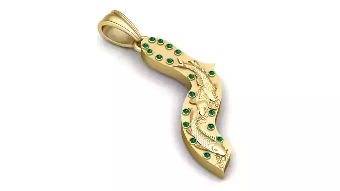 Elegant Fish Pendant 3D Printable  Model 3D print model