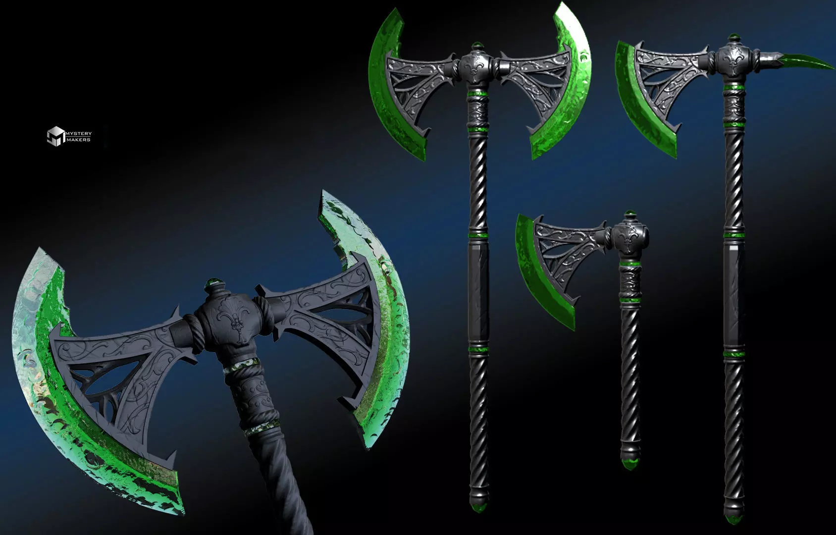 Deadric Glass axe 3D print model_0