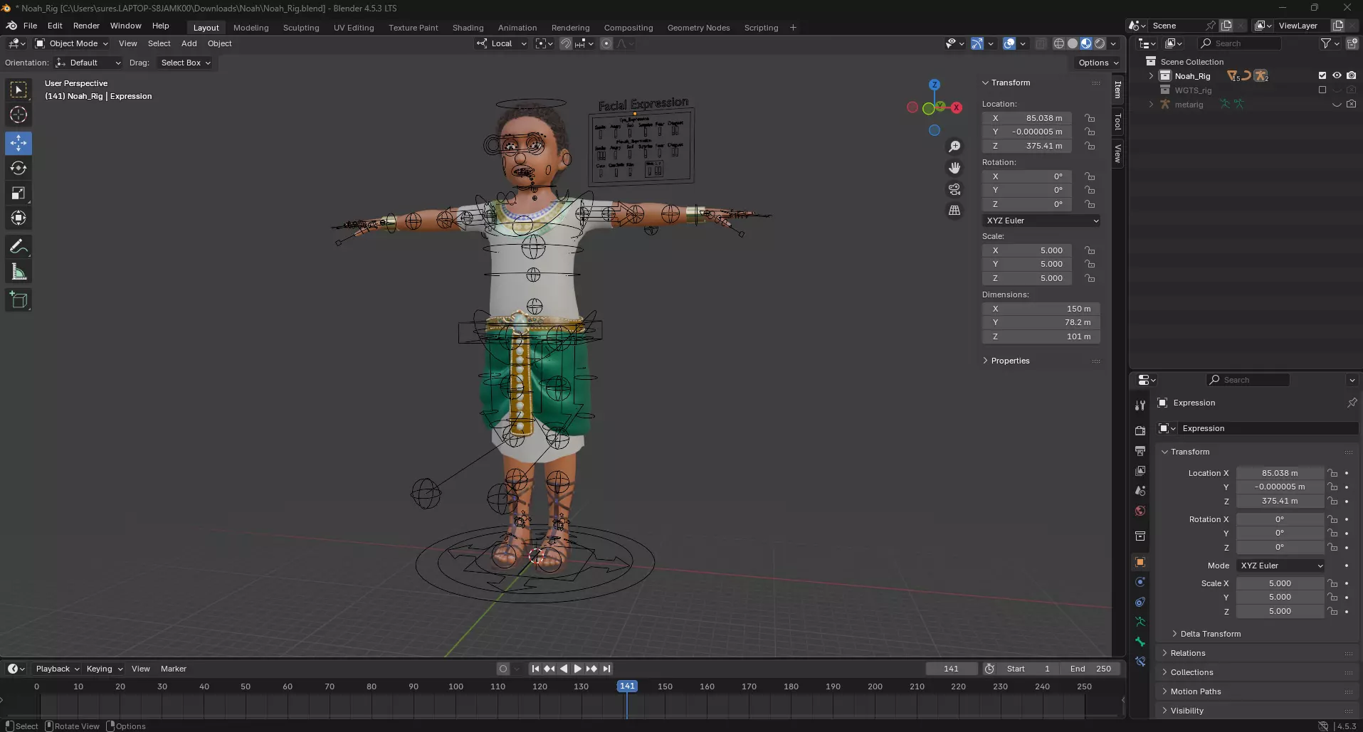 Semi-Realistic prince NOAH - MAYA Rigged and Blender Rigged Low-poly 3D model_20