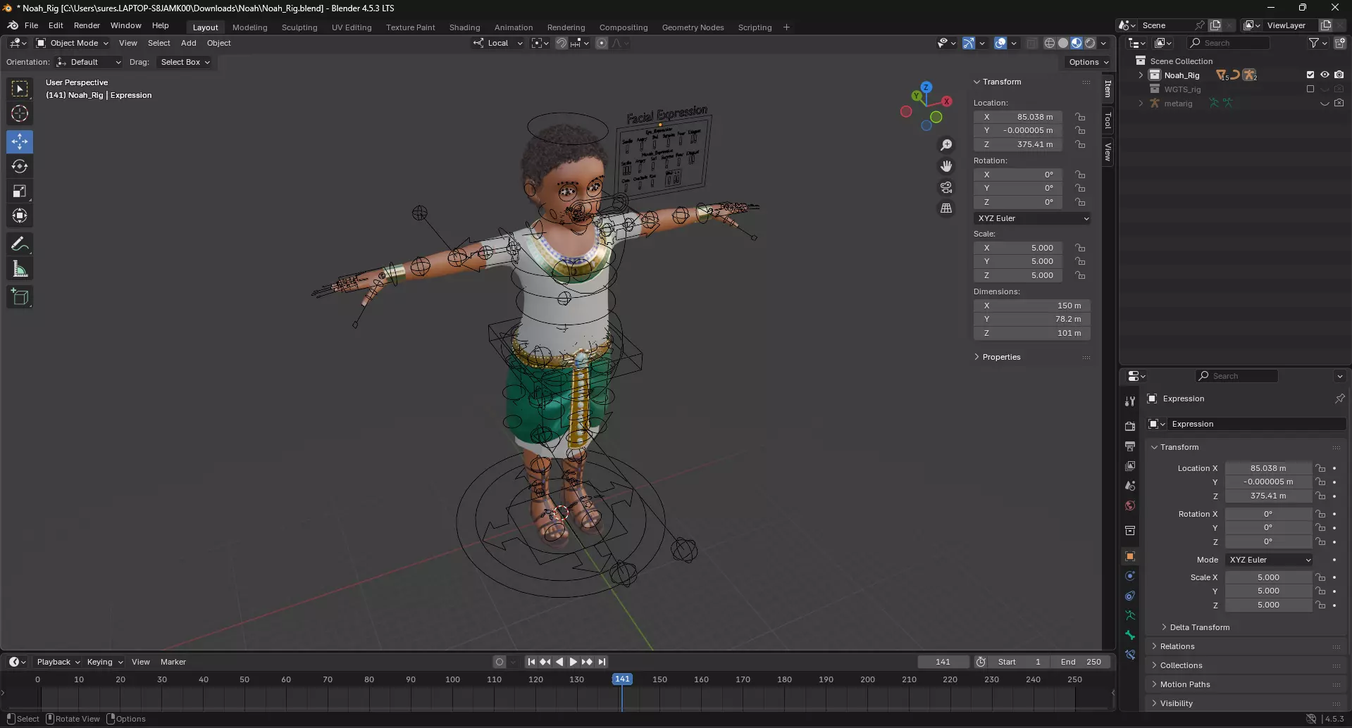 Semi-Realistic prince NOAH - MAYA Rigged and Blender Rigged Low-poly 3D model_21