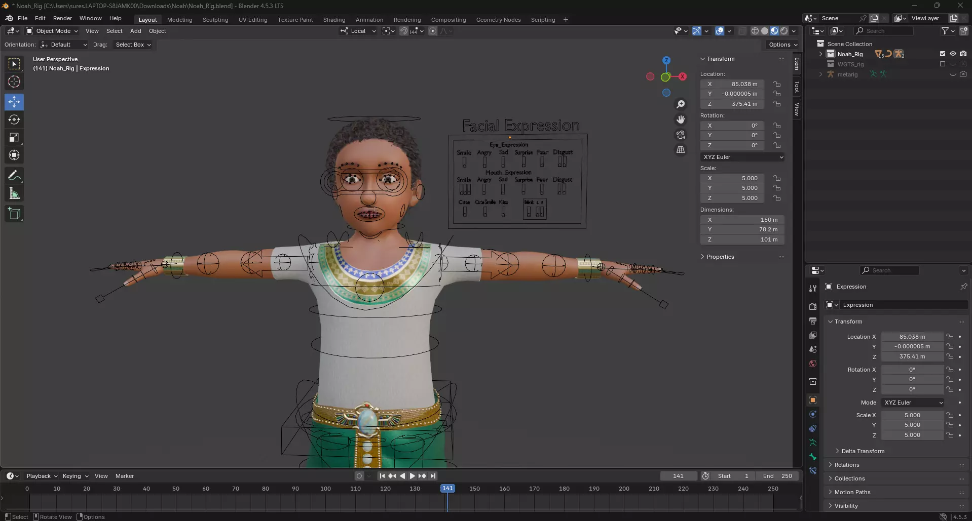 Semi-Realistic prince NOAH - MAYA Rigged and Blender Rigged Low-poly 3D model_22