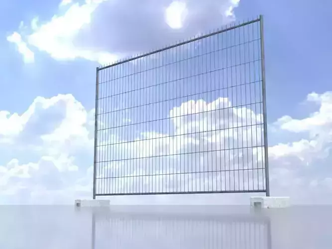 Movable Construction Fence with Stone Bases