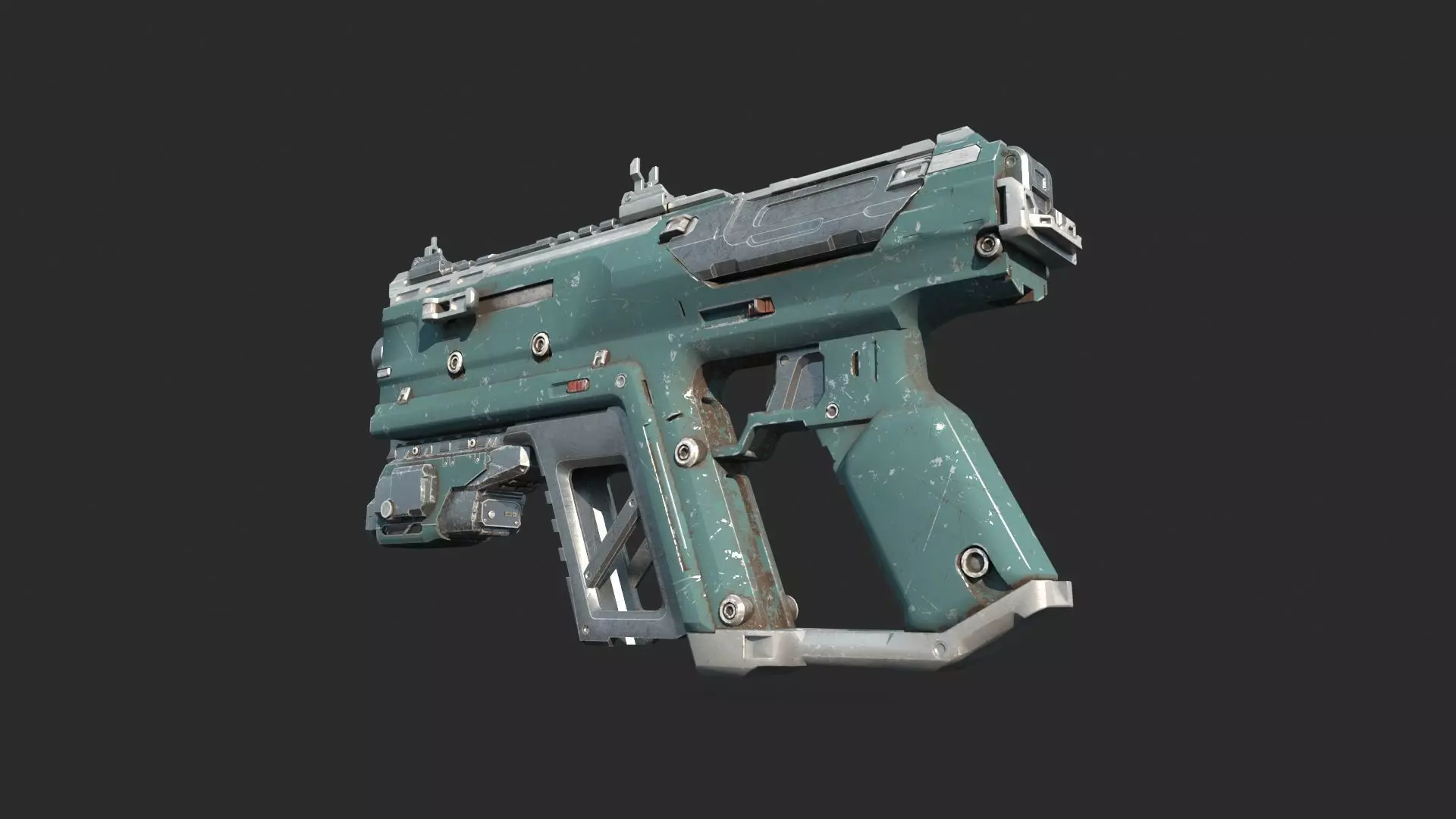 Future Sci-Fi Weapon Laser Gun 3D model_2