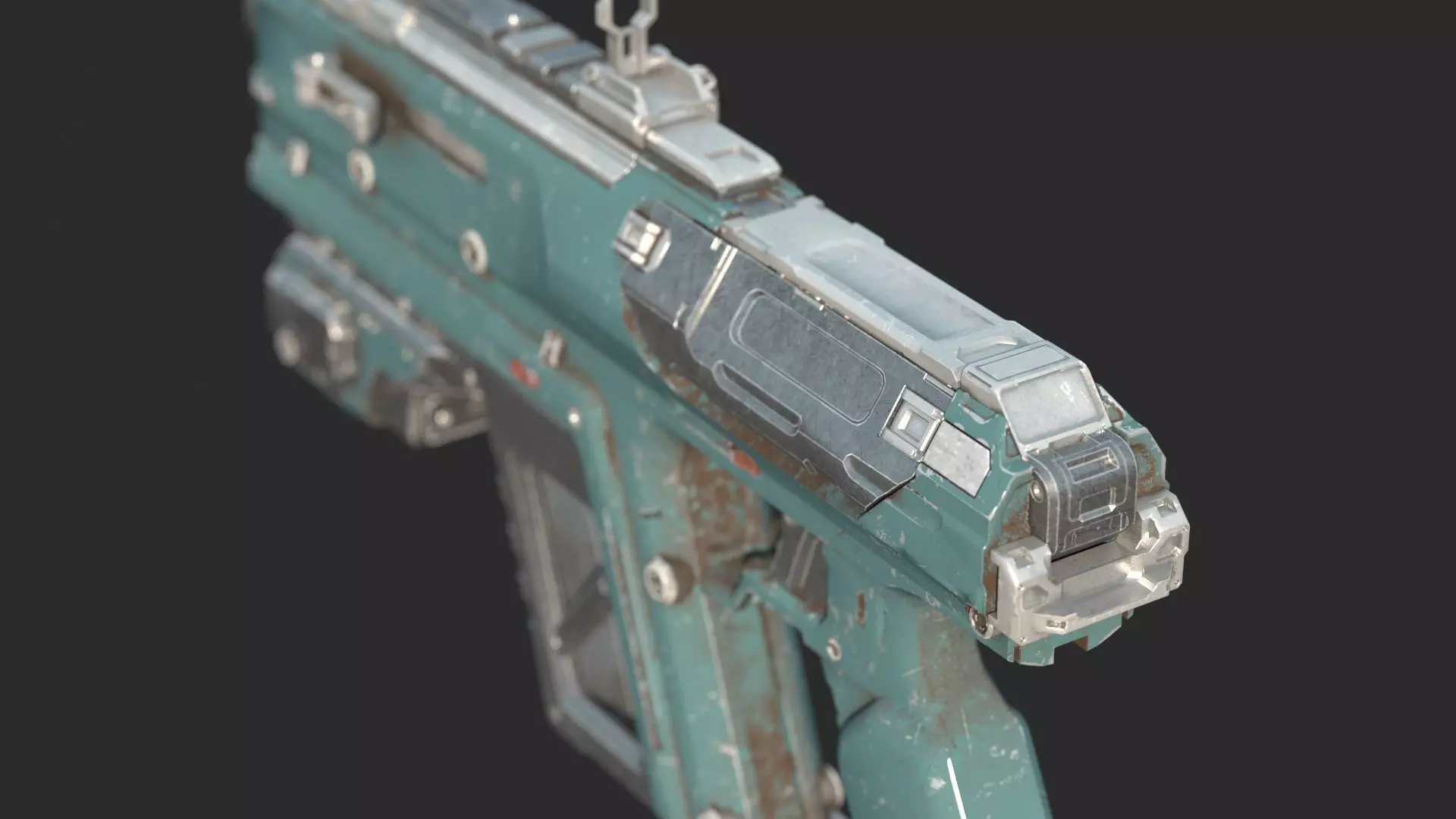 Future Sci-Fi Weapon Laser Gun 3D model_1