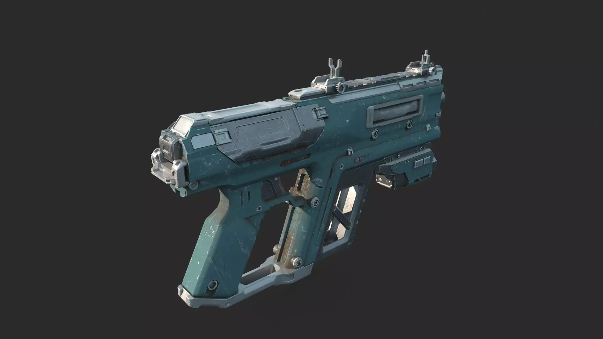 Future Sci-Fi Weapon Laser Gun 3D model_7