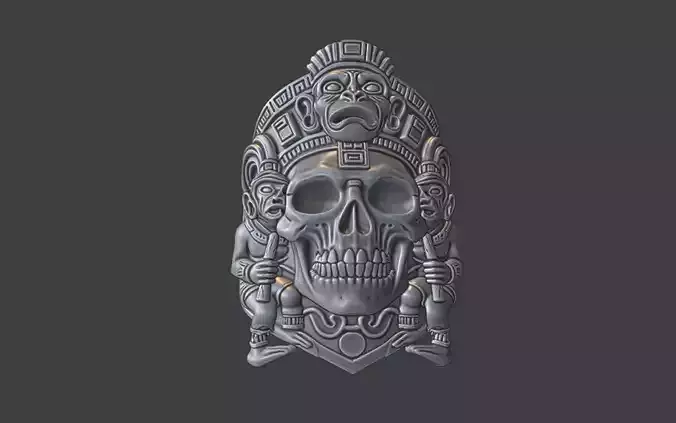 mayan inca style monkey skull warrior ring