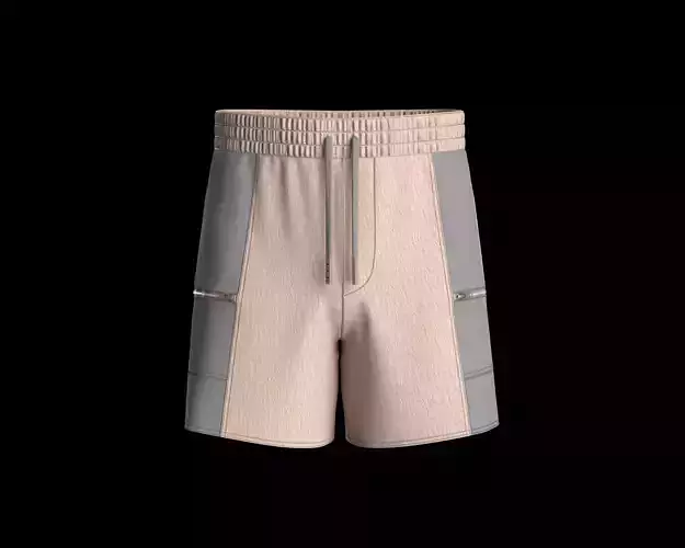 Mens shorts with color block and zip pockets