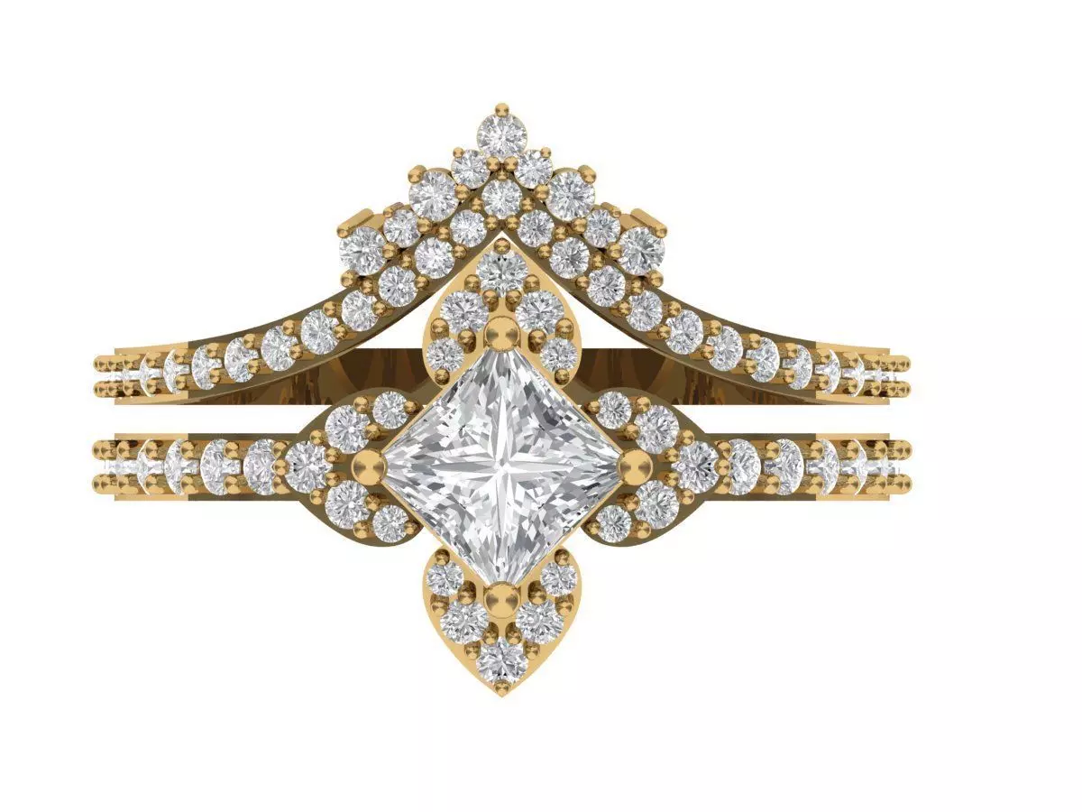 Solitaire ring 3D print model_1