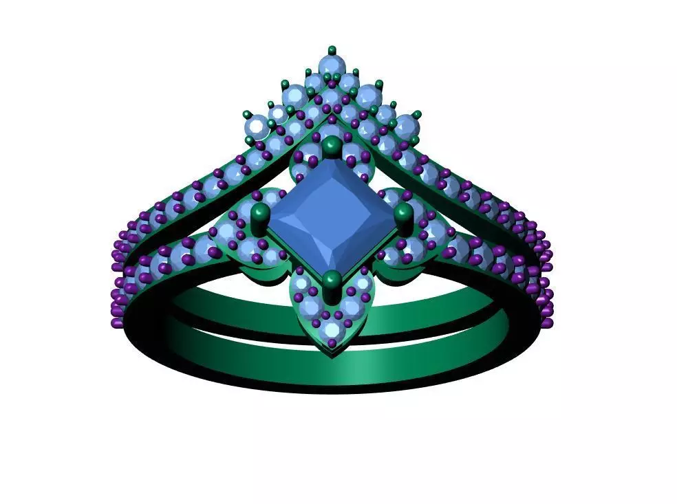 Solitaire ring 3D print model_7