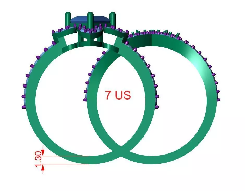 Solitaire ring 3D print model_11