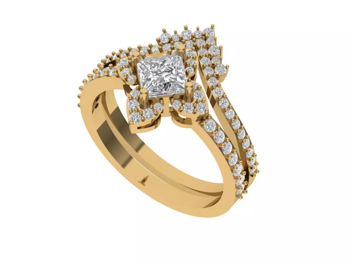 Solitaire ring 3D print model_2