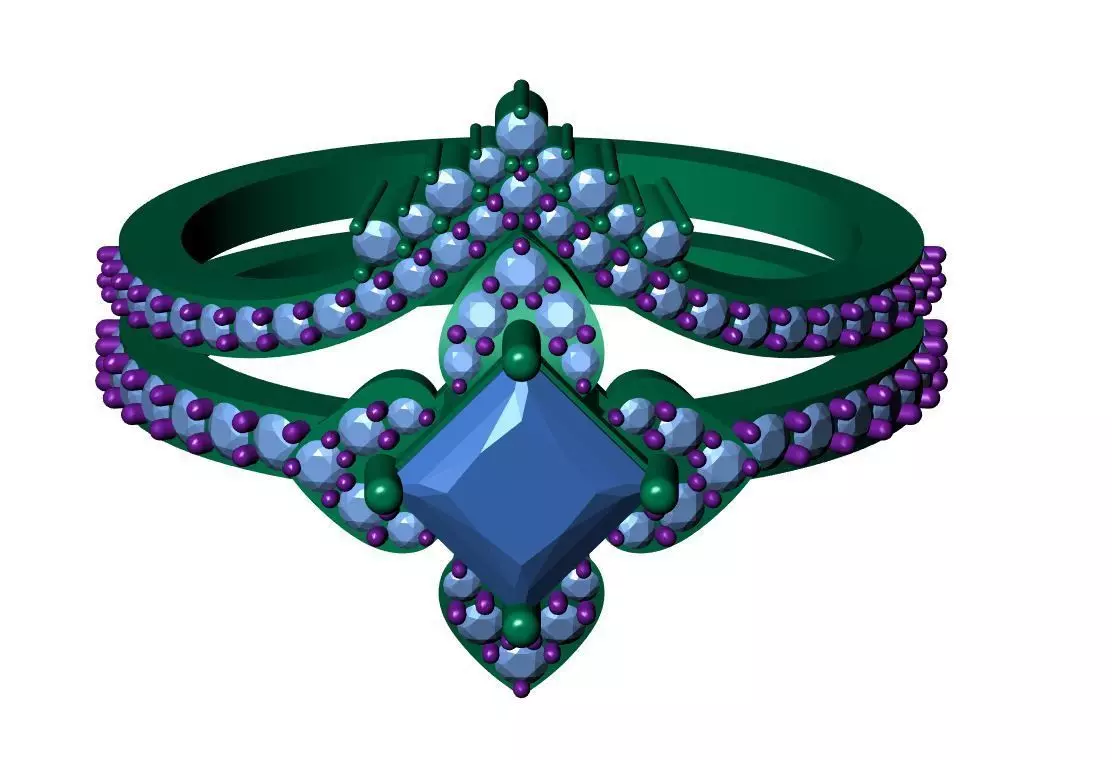 Solitaire ring 3D print model_10