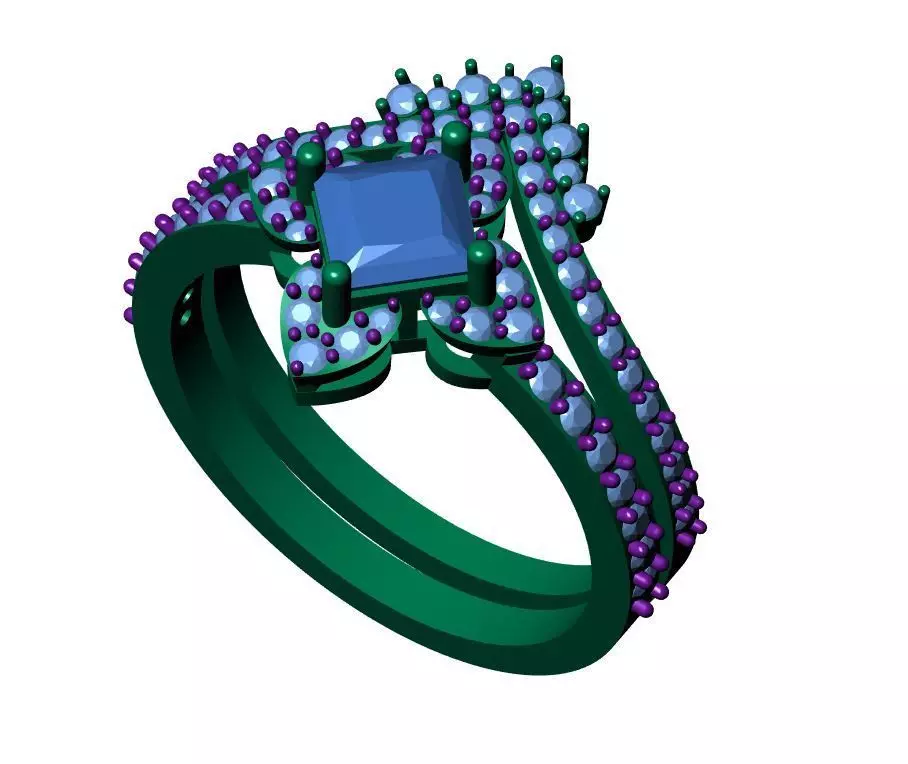 Solitaire ring 3D print model_5