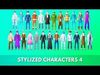 Casual Character Pack 4 Rigged NPCs Low-poly 3D model_1