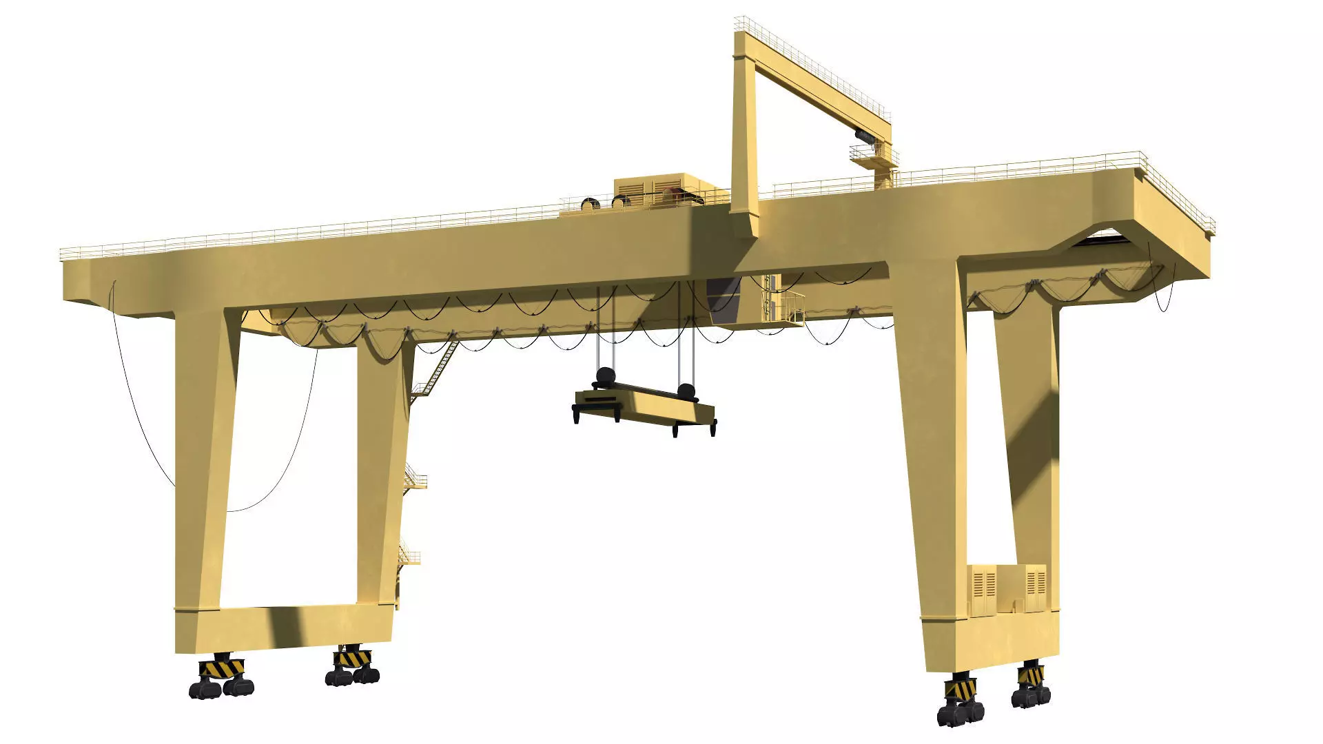Harbor RTG Gantry crane 04 Low-poly 3D model_2