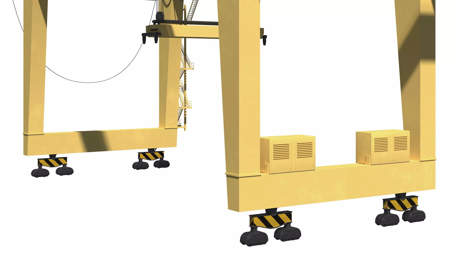 Harbor RTG Gantry crane 04 Low-poly 3D model_10