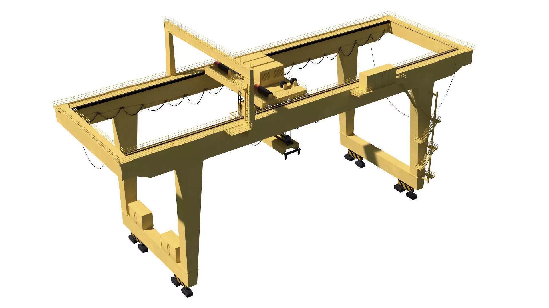 Harbor RTG Gantry crane 04 Low-poly 3D model_3