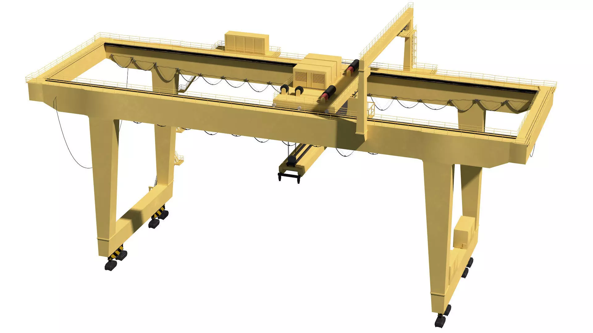 Harbor RTG Gantry crane 04 Low-poly 3D model_5