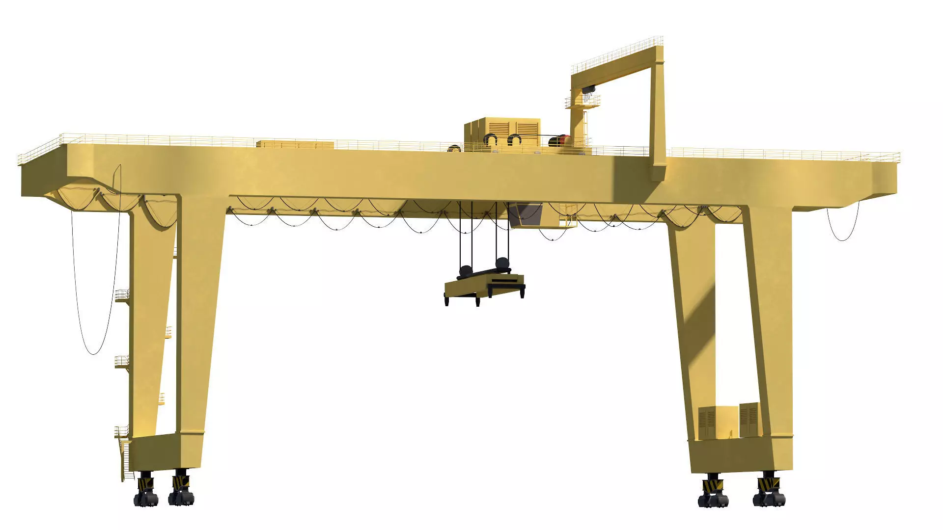Harbor RTG Gantry crane 04 Low-poly 3D model_1
