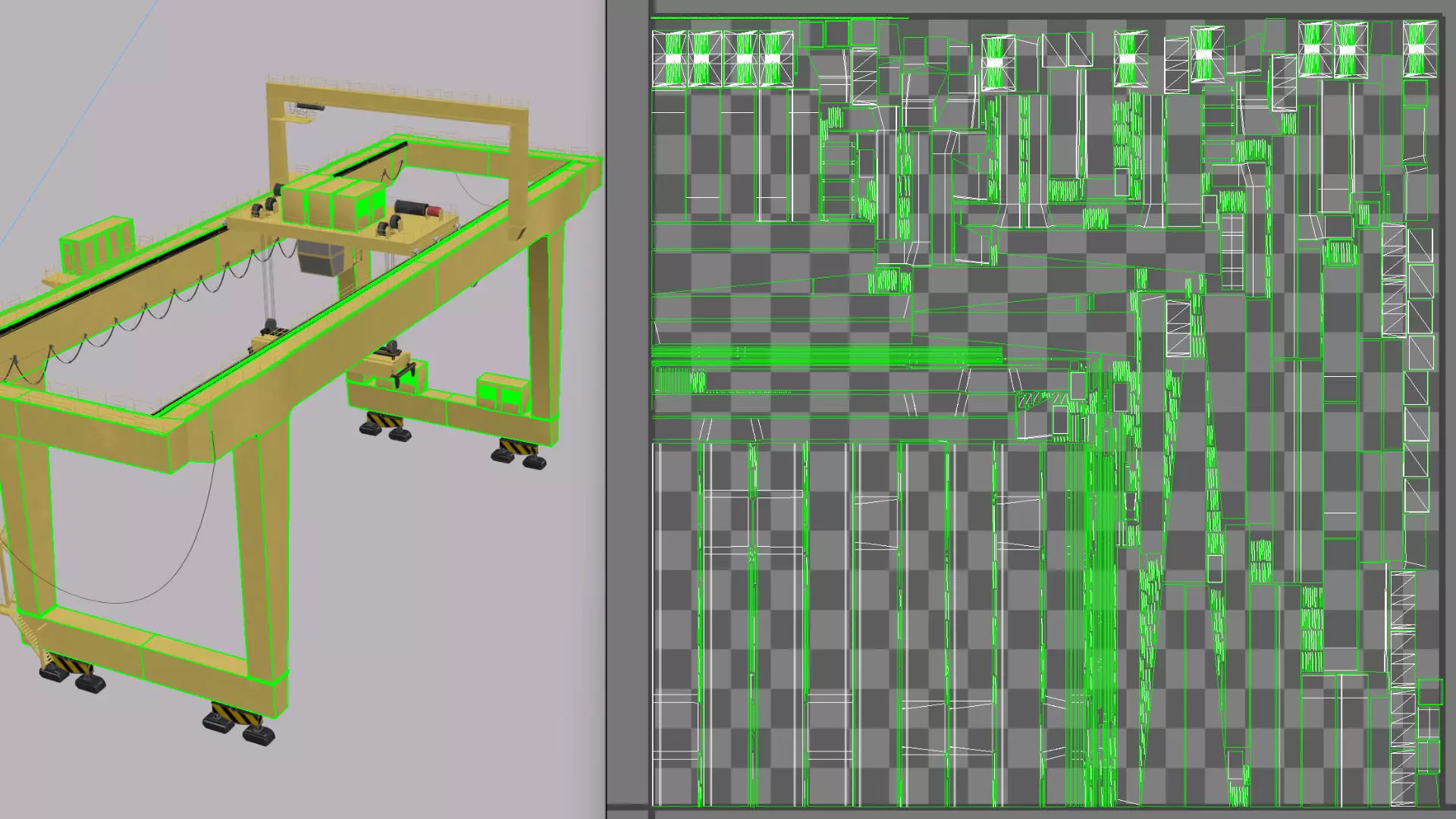 Harbor RTG Gantry crane 04 Low-poly 3D model_12