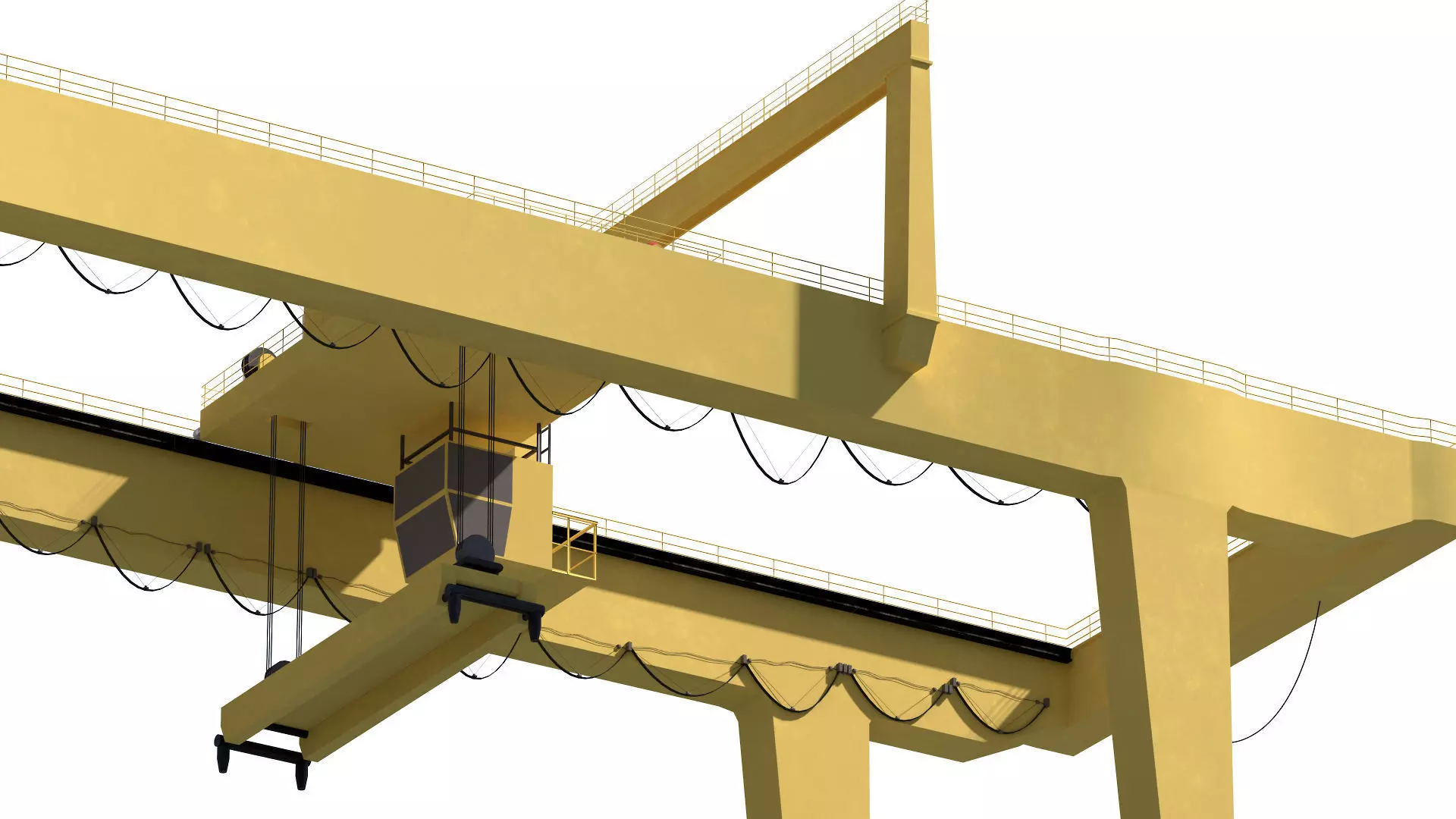Harbor RTG Gantry crane 04 Low-poly 3D model_6
