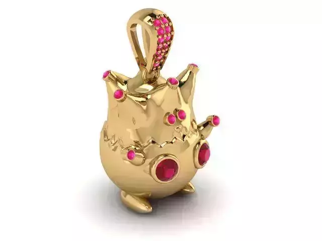 gold crown pendant 3d printable model 