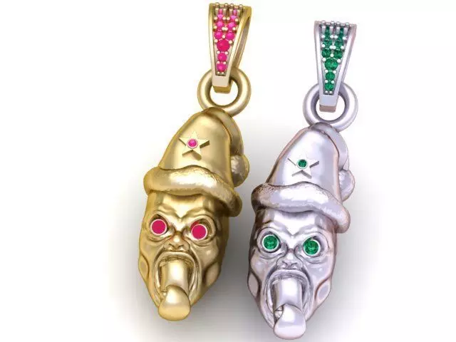 gold clown pendant 3d printable model  3D print model_2