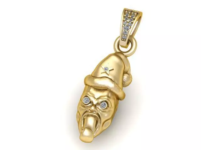 gold clown pendant 3d printable model  3D print model_3