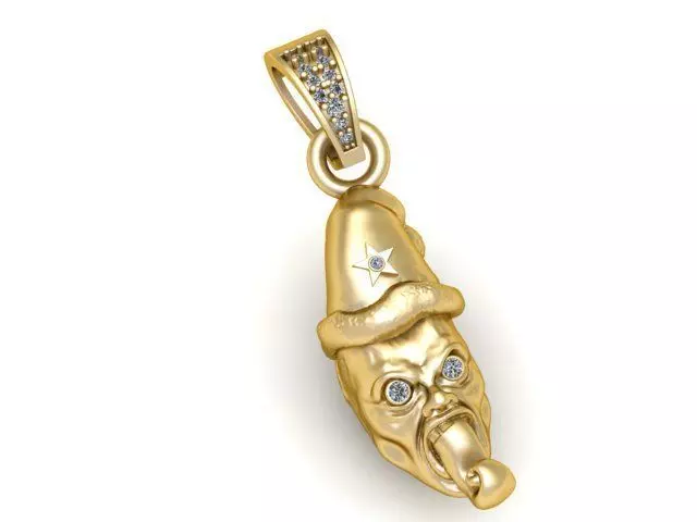 gold clown pendant 3d printable model  3D print model_0