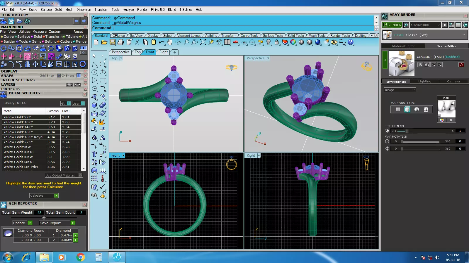 Women Ring Render 3dm STL OBJ FBX Details 3D print model_5