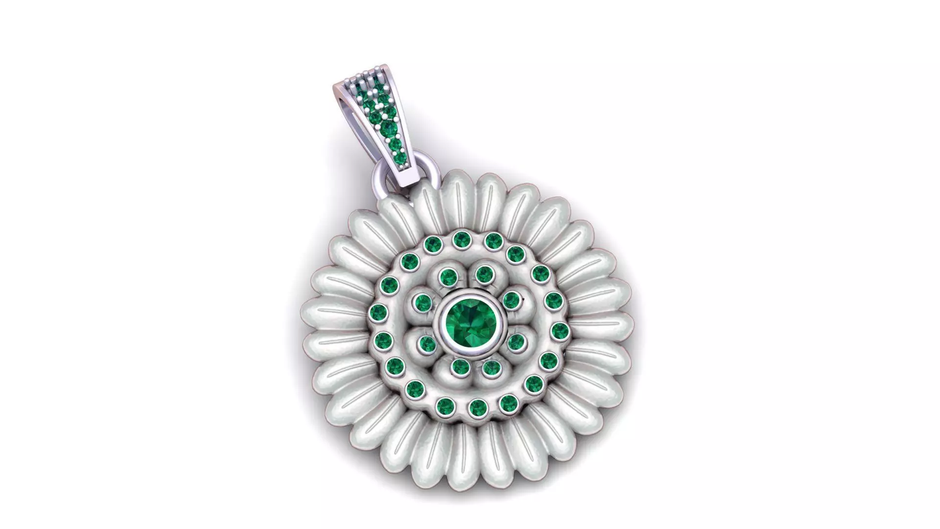 gold flower pendant 3d p-rintable model 3D print model_2