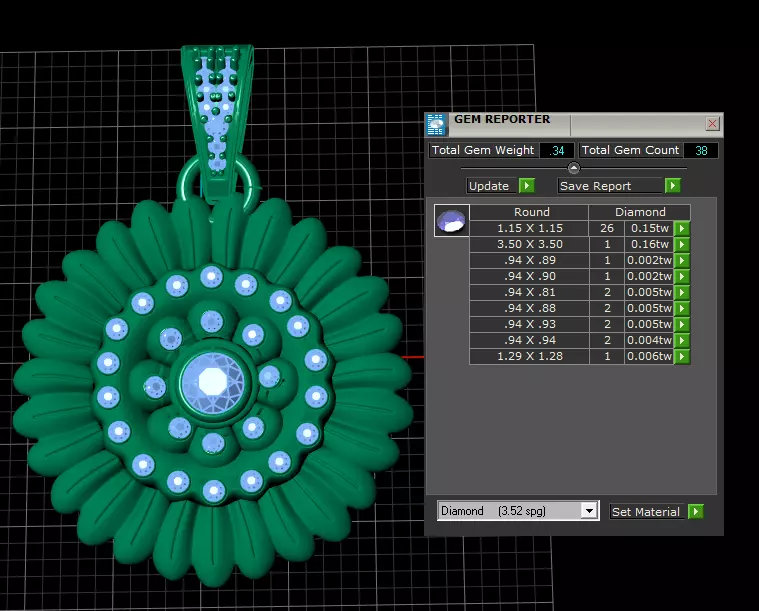 gold flower pendant 3d p-rintable model 3D print model_5