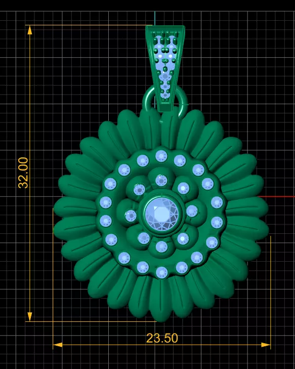 gold flower pendant 3d p-rintable model 3D print model_3