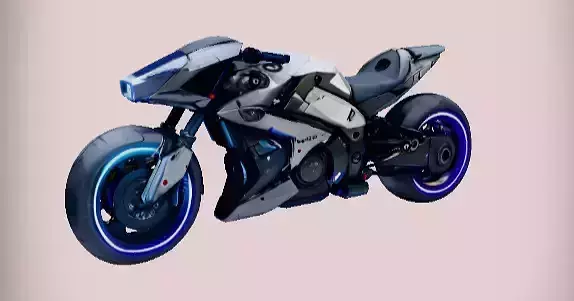 Futuristic Hover Bike  Sci-Fi Vehicle Game Ready Low Poly
