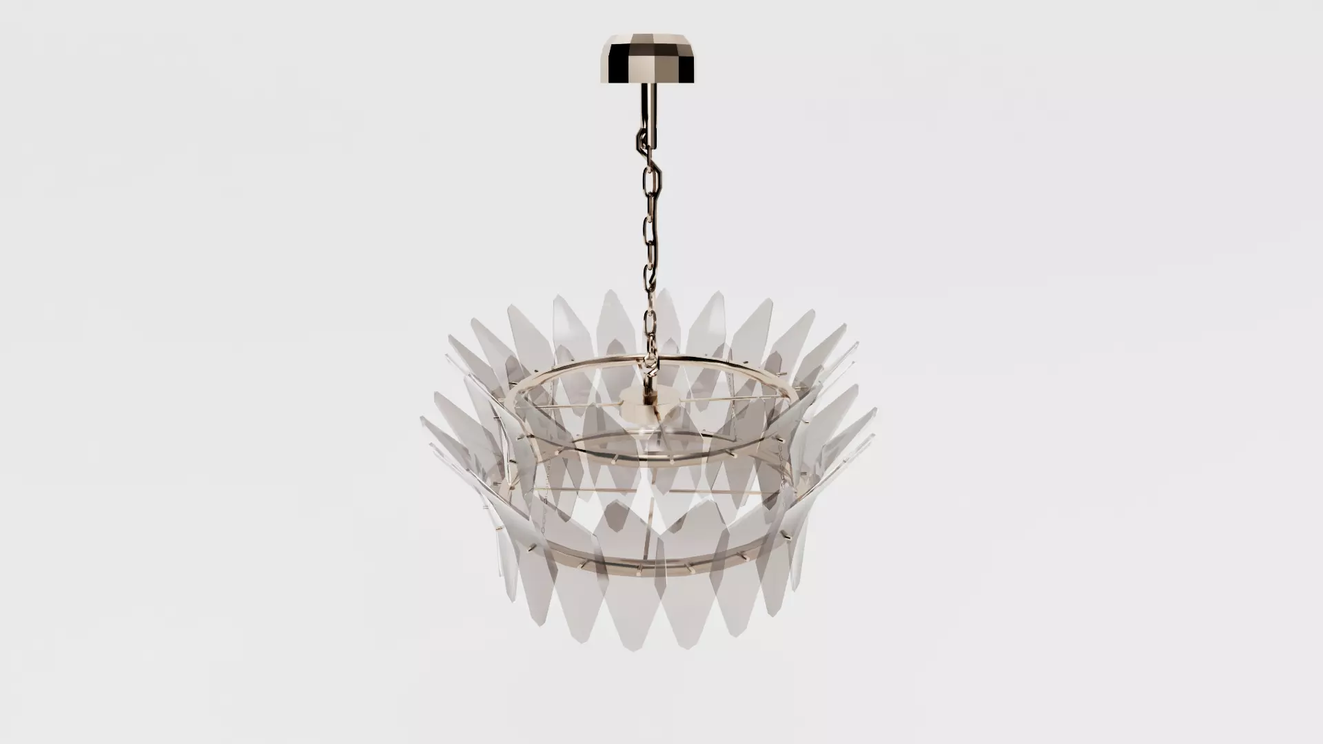 Luxury Glass Feather Chandelier Free 3D model