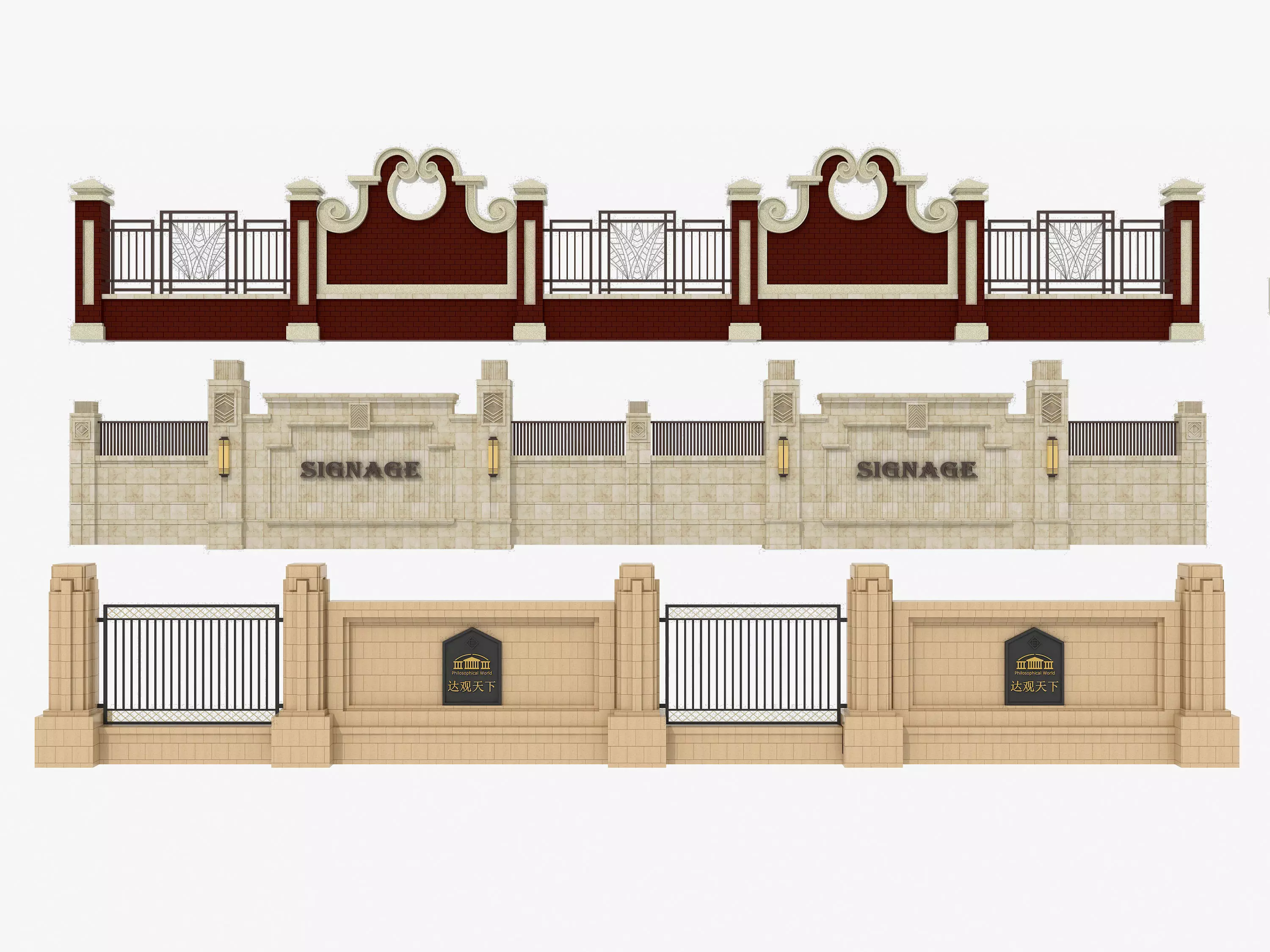 Fence in classic style 3D model_2