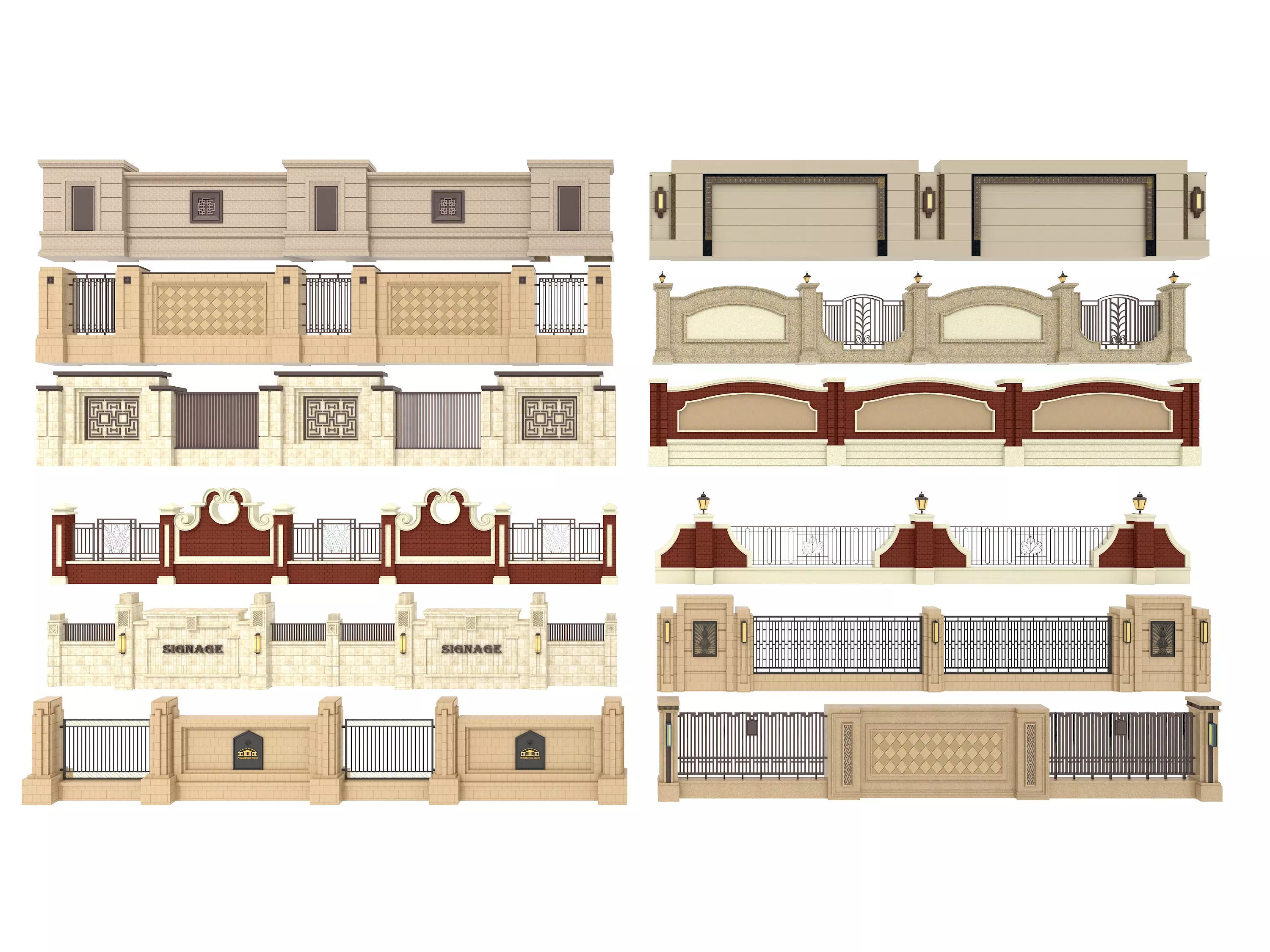 Fence in classic style 3D model_0