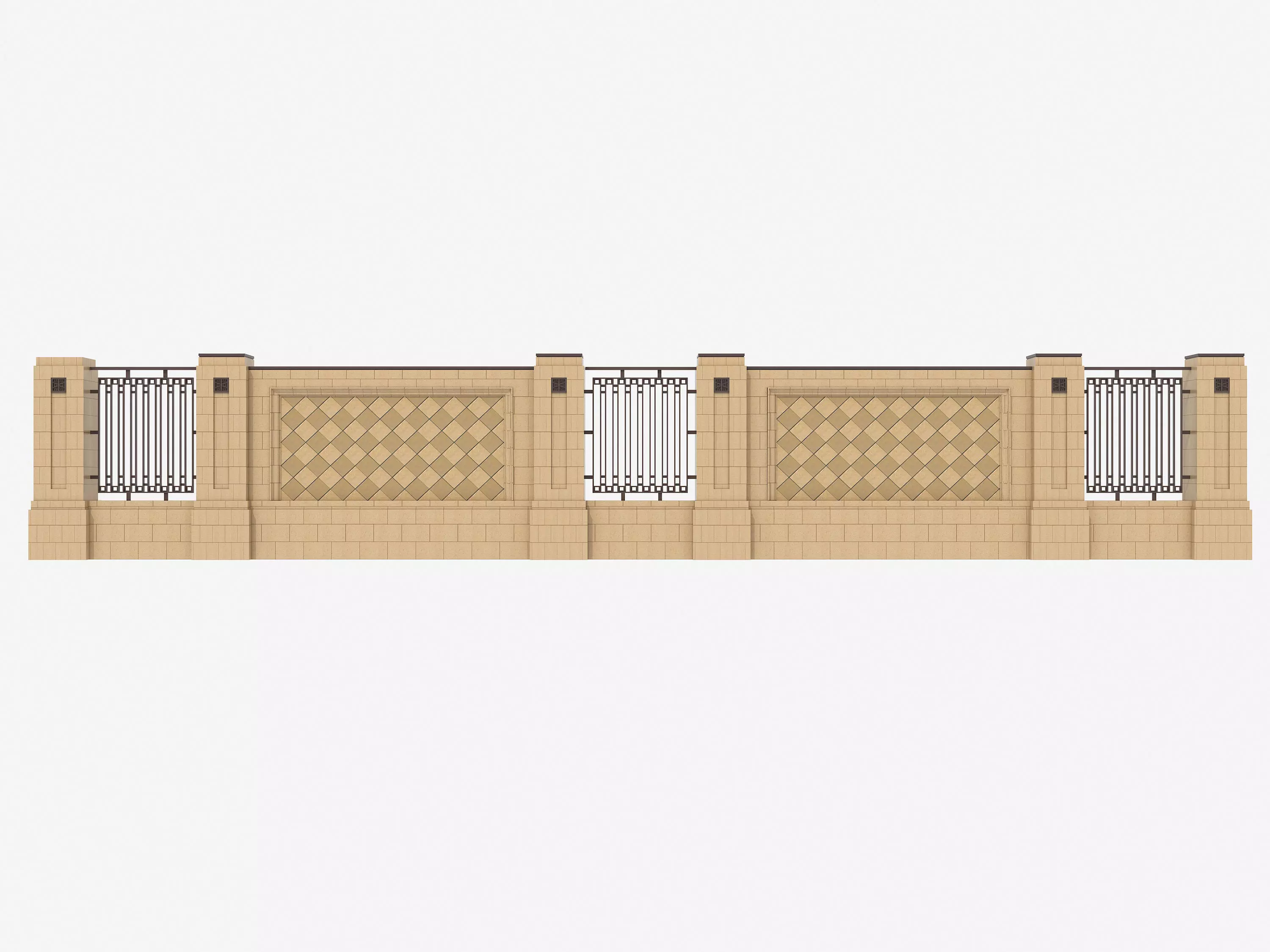 Fence in classic style 3D model_6