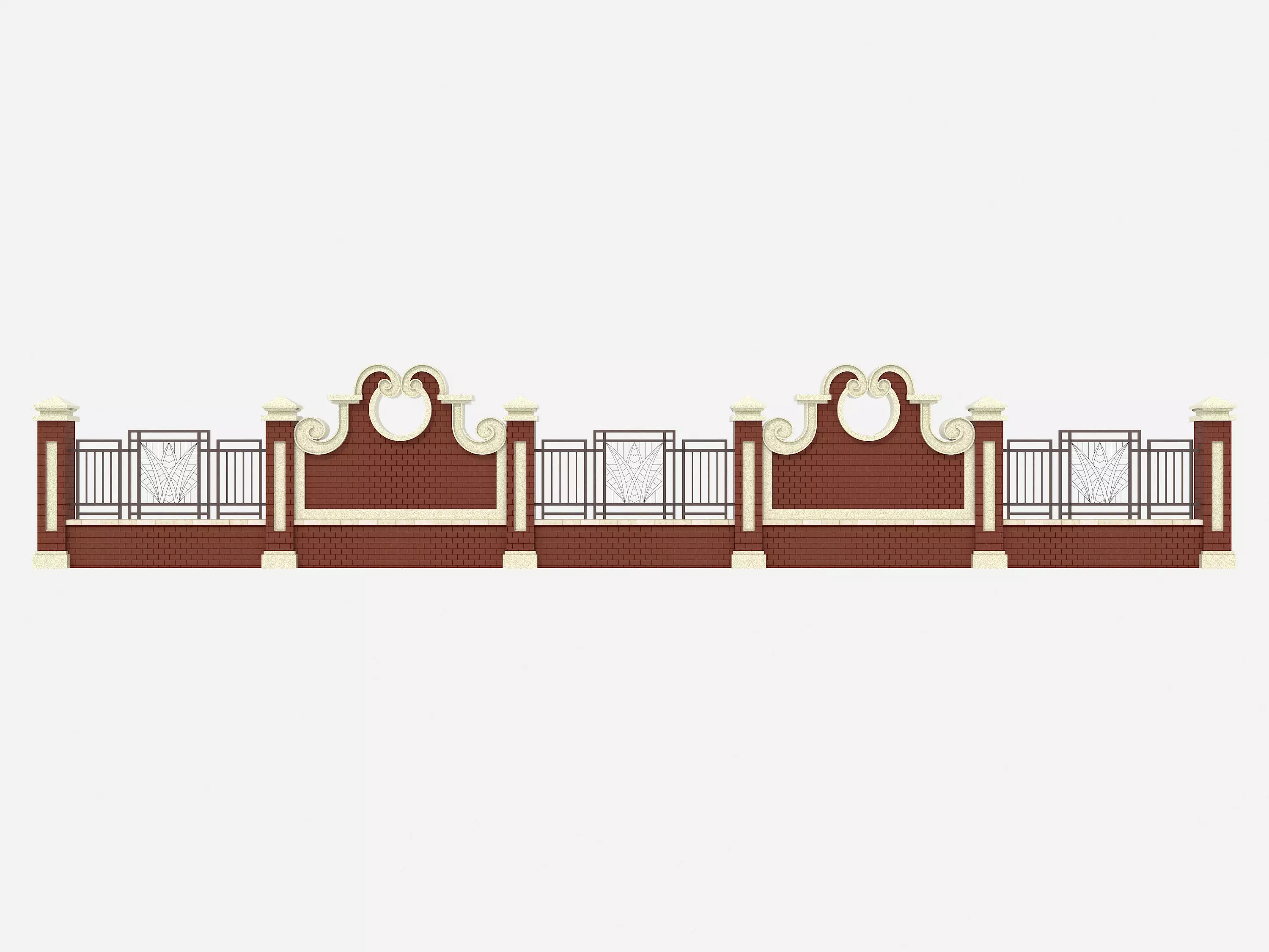 Fence in classic style 3D model_8