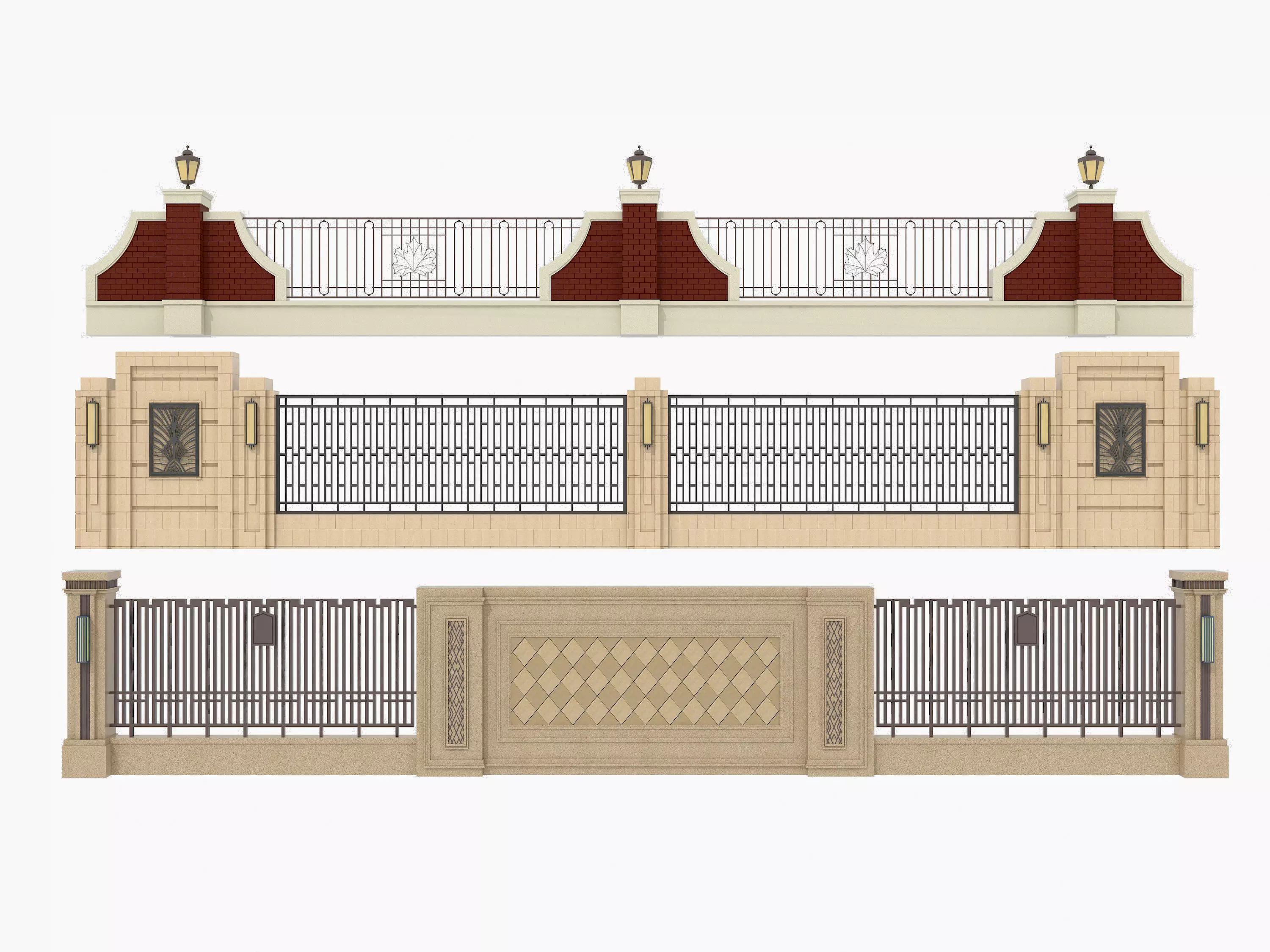 Fence in classic style 3D model_3