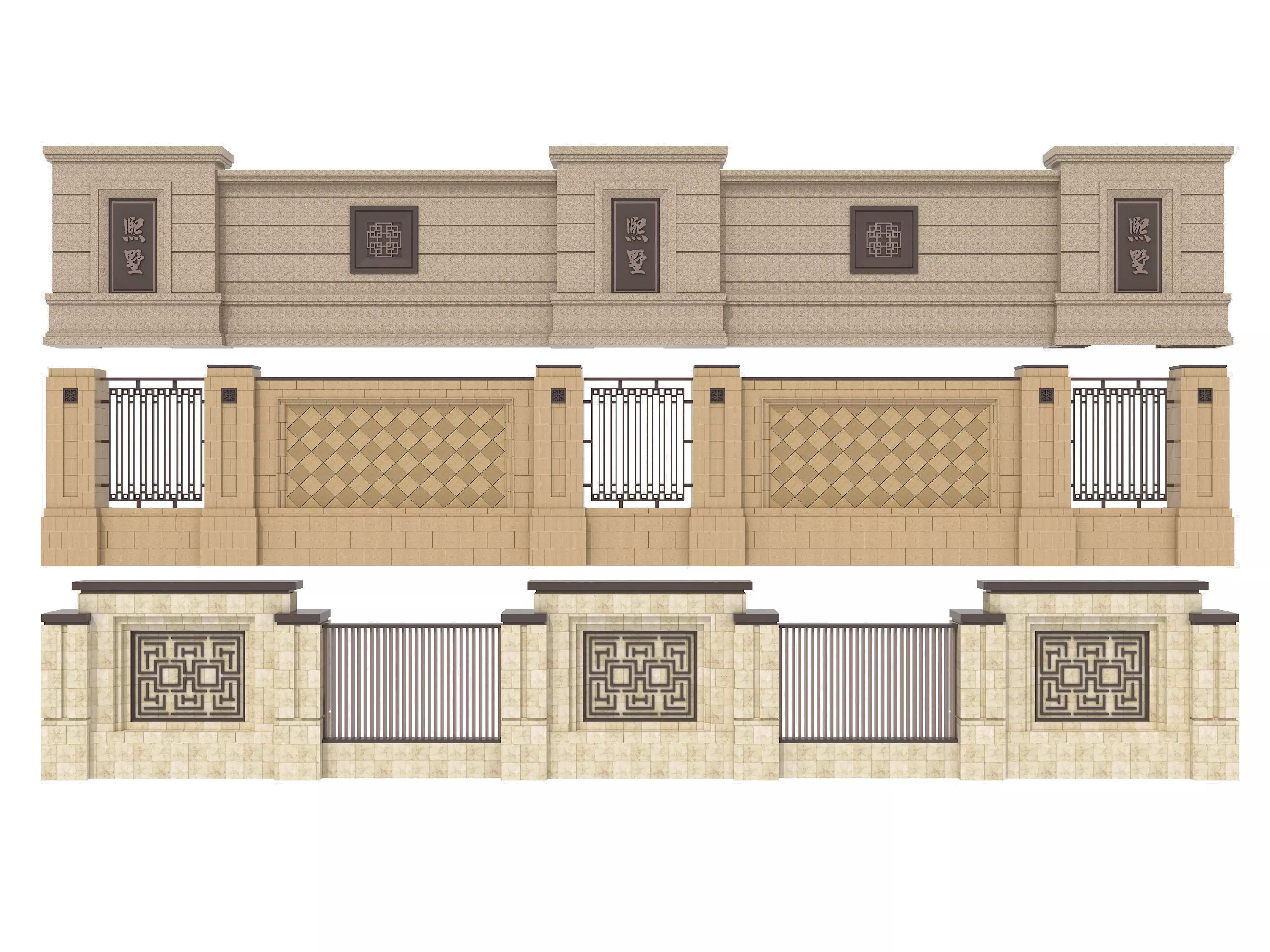 Fence in classic style 3D model_1