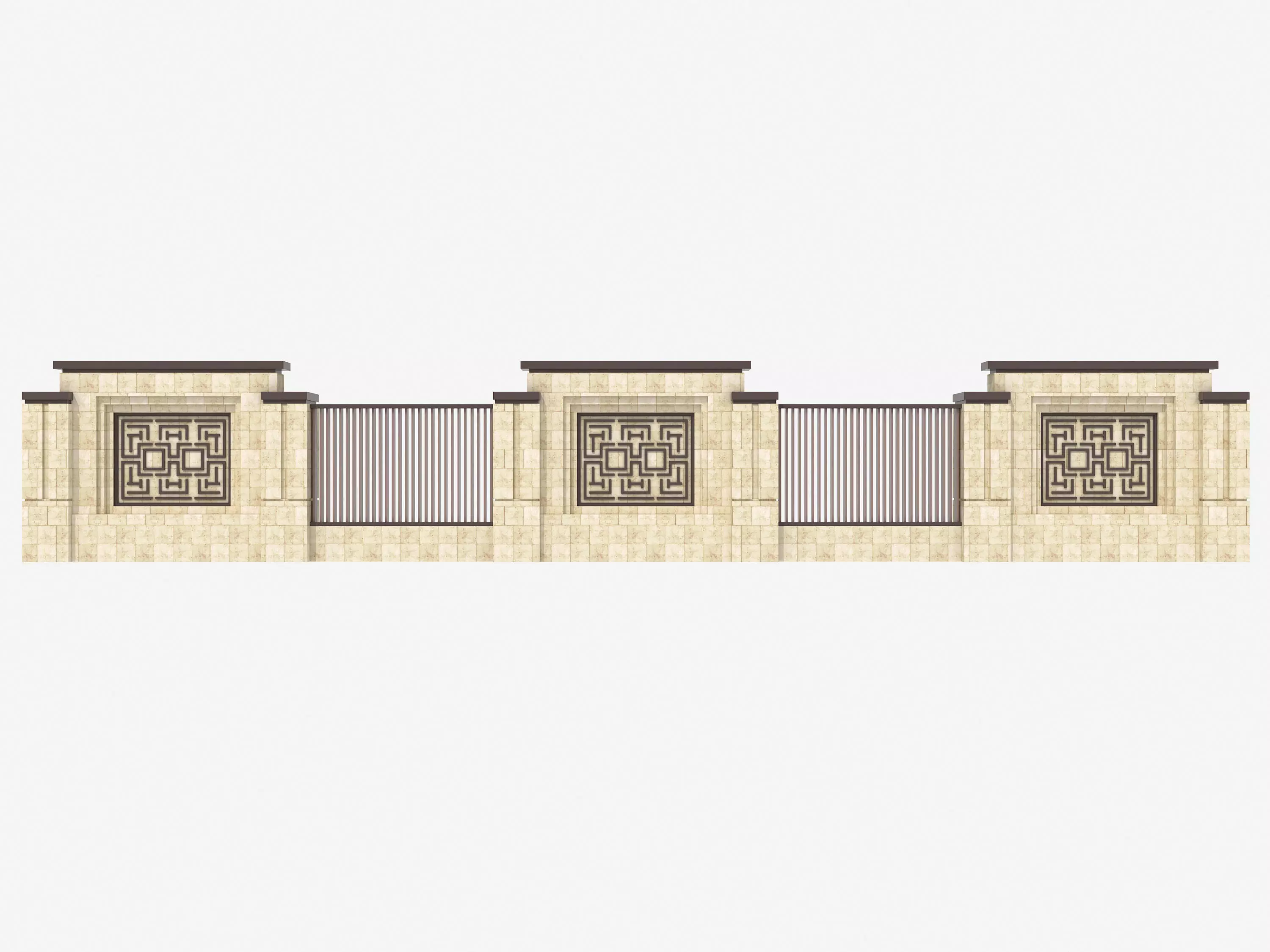 Fence in classic style 3D model_7