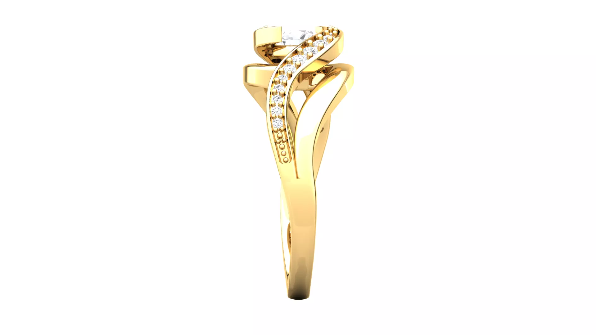 Women Ring Render 3dm STL OBJ FBX Details 3D print model_3