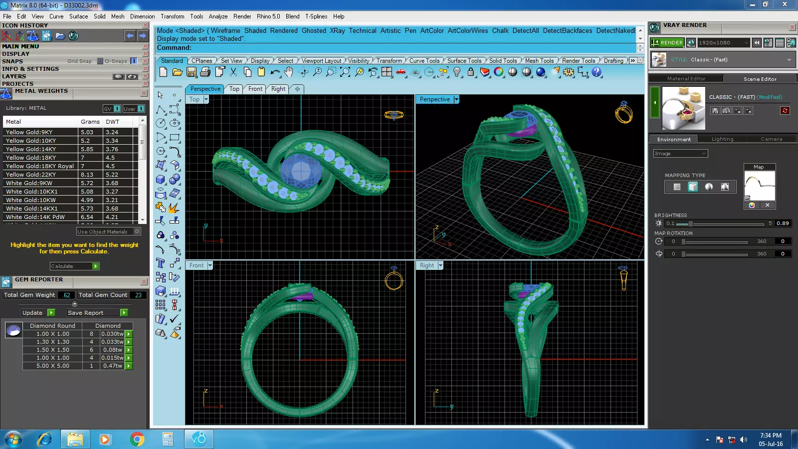 Women Ring Render 3dm STL OBJ FBX Details 3D print model_4