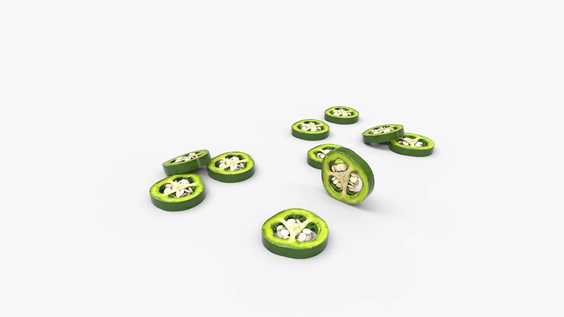 Green Jalapeno Slice 3D model_5