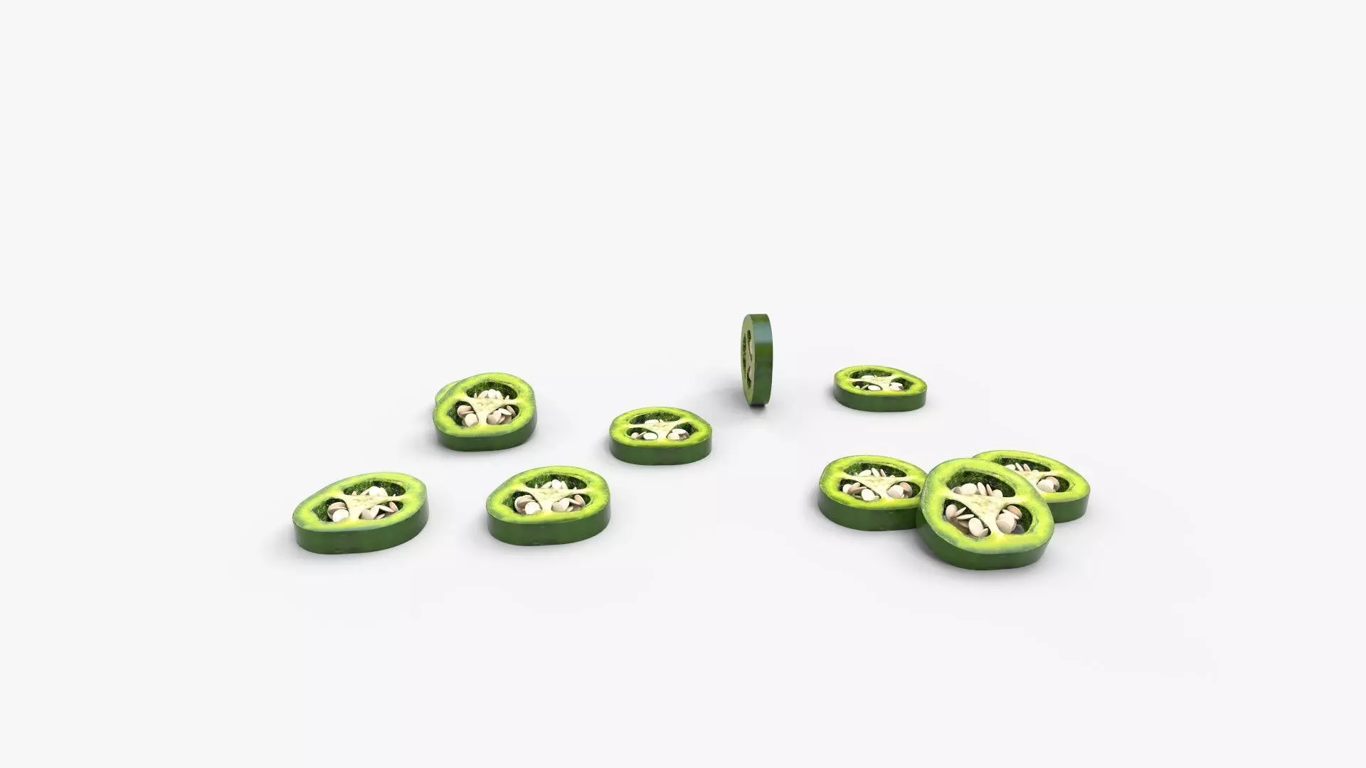 Green Jalapeno Slice 3D model_10