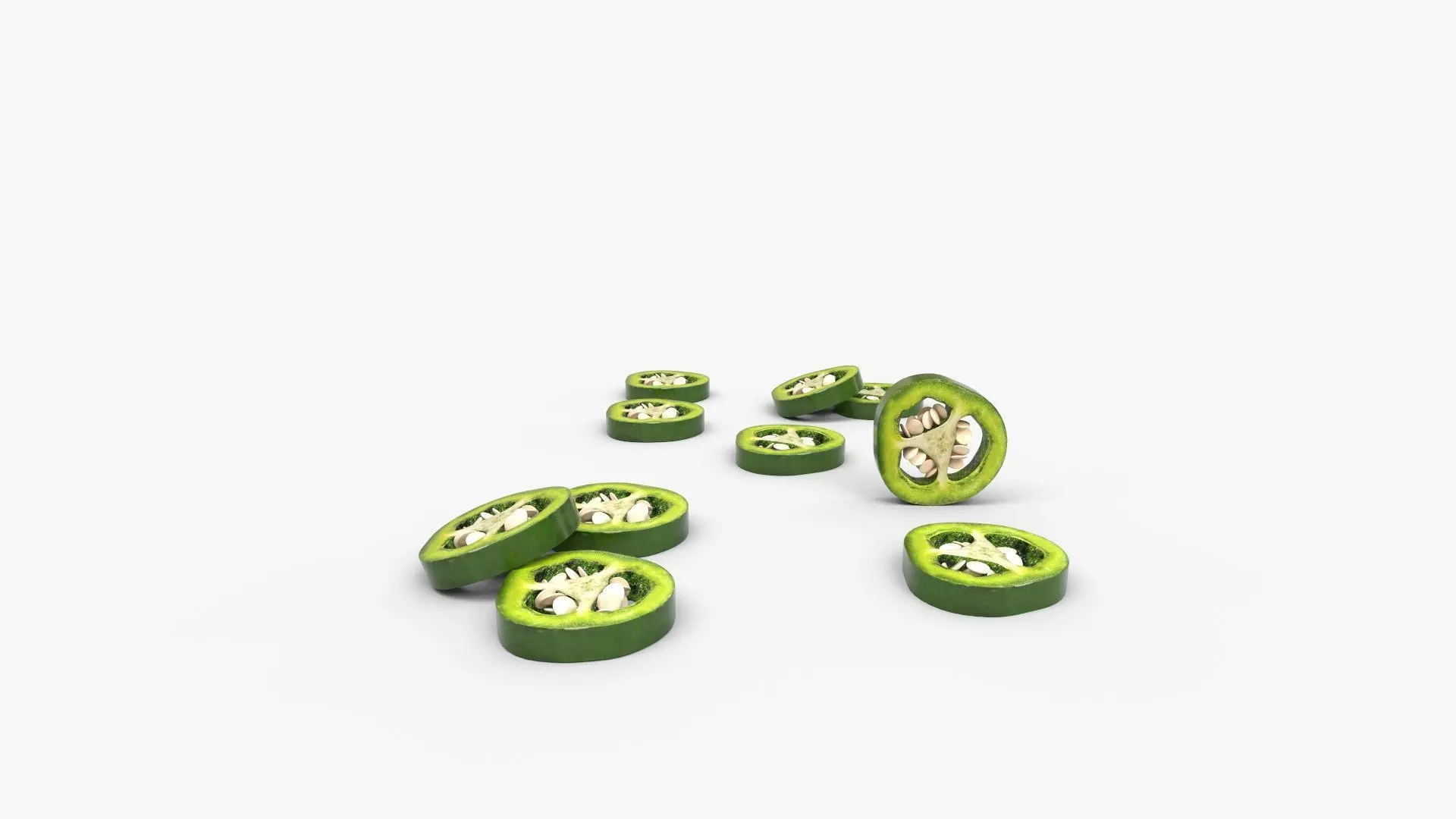 Green Jalapeno Slice 3D model_6